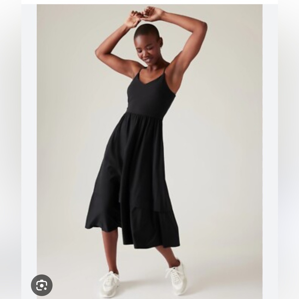 Athleta V-Neck Hybrid Dress in Black Size XXS